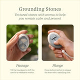 Lifelines Scent-Infused Motion Fidget Grounding Stones 2-Pack & Essential Oil Set, Portable Essential Oil Diffuser with Individual Crisp Mountain Air: Calm Essential Oil Blend 3 ML Included