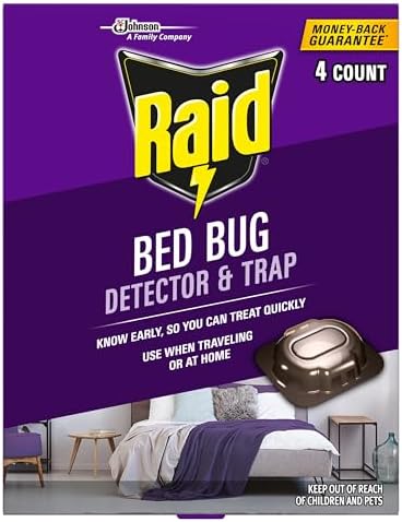 Raid Bed Bug Detector and Trap, For Indoor Use, 4 Count