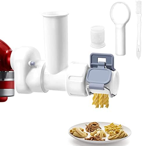 Pasta Press Attachment with 6 Different Shapes of Pasta Outlet, Durable Pasta Press Attachments for KitchenAid