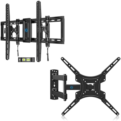 Pipishell Advanced Tilt TV Wall Mount, Wall Mount TV Bracket for Most 42–90 inch TVs up to 132 lbs & PIMF2 Full Motion TV Wall Mount for Most 26-55 Inch TVs
