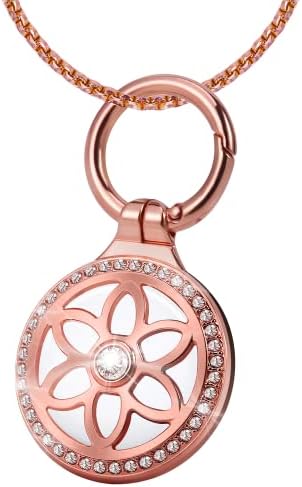 Airtag Necklace for Kids,Girls,Adults,Metal Badge Airtag Necklace,Airtag Watch Necklace,29in Adjustable Alloy Necklace with Airtag Holder for Apple Air Tag