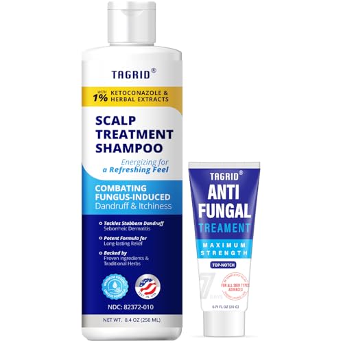 Ketoconazole Shampoo Kit for Scalp Treatment: 1% Ketoconazole Formula Dandruff Treatment - Itchy Scalp Relief, Seborrheic Dermatitis, Folliculitis Treatment, Psoriasis Shampoo - 8.4oz