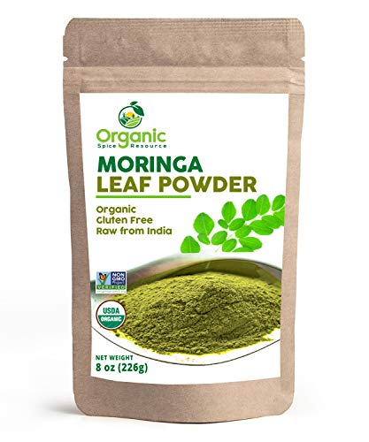 Organic Moringa Powder - 8 oz (226g) | USDA Organics, Non-GMO, Kosher, Halal, Moringa Olifera Powder - 100% Raw and Natural, by SHOPOSR