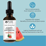 Pure Inventions Antioxidant Vitamin C + Electrolytes - Watermelon Flavored - Water Infusion Drops - No Sugar, Calories, or Artificial Sweeteners - 30 Servings - 1oz Each