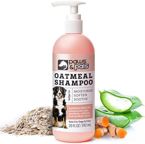 6-in-1 Dog Shampoo and Conditioner for Itchy Skin, Made in USA - 20oz Vet Formula Natural Medicated Best for De-Shedding, Itch Relief, Smelly Odor, Dry Sensitive Skin - Dogs & Cats Oatmeal Pet Wash