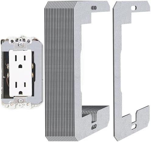 DECOHS 20 Pcs Wall Plate Spacer- Metal Flush Fit Device Leveling Plates- Receptacle Spacers Shims Leveler for Fixing Walls Electrical Outlet Electrical Boxes