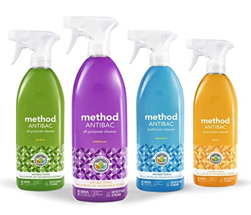 Method Antibacterial All-Purpose Cleaner Spray, Citron, Kills 99.9% of Household Germs, 28 Fl Oz, (Pack of 4)