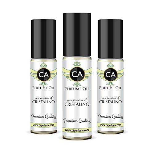 CA Perfume Impression of Cristalino For Women Replica Fragrance Body Oil Dupes Alcohol-Free Essential Aromatherapy Sample Travel Size Concentrated Long Lasting Attar Roll-On 0.3 Fl Oz-X3