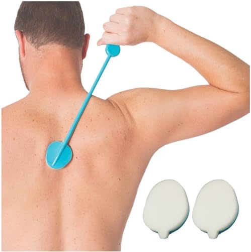 Essential Medical Supply Lotion EZE Long Handle Lotion Applicator with 2 Sponges - Perfect for Applying Sunscreen and Lotion to Hard-to-Reach Areas, Easy to Use and Durable for Long-Term Use