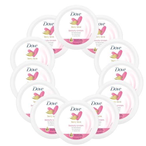 Dove Nourishing Body Care, Face, Hand, and Body Beauty Cream for Normal to Dry Skin Lotion for Women with 24-Hour Moisturization, 12-Pack, 5.07 Oz Each, Jar