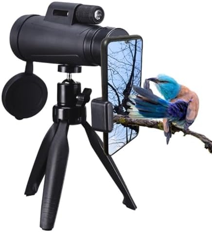 Monocular Telescope，Baacony HD Monocular for Adults with Smartphone Adapter & Tripod,Monocular Compact for Bird Watching Hiking Camping Hunting Wildlife Travel.(Black)