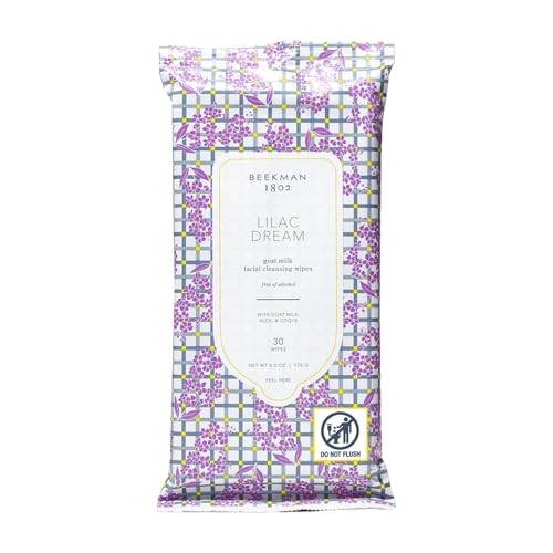 Beekman 1802 Face & Body Wipes - 30 Count - Cleanses Dirt & Makeup - With Goat Milk, Aloe & Vitamin E - Alcohol Free, Biodegradable - Good for Sensitive Skin - Cruelty Free - Packaging May Vary