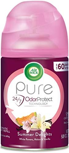 Air Wick Pure Freshmatic 4 Refills Automatic Spray, Summer Delights, 4ct, Air Freshener, Essential Oil, Odor Neutralization, Packaging May Vary