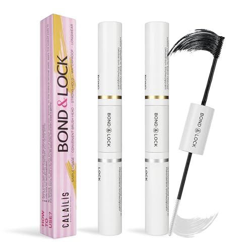 Lash Bond and Seal, CALAILIS Cluster Lash Glue for Lash Clusters Strong Hold and Long Lasting 72 Hours Bond and Seal Lash Glue Waterproof Non-irritating Suitable for Sensitive Eyelash Glue, 2Pack