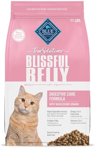 Blue Buffalo True Solutions Blissful Belly Digestive Care Natural Dry Food for Adult Cats, Chicken, 11-lb. Bag