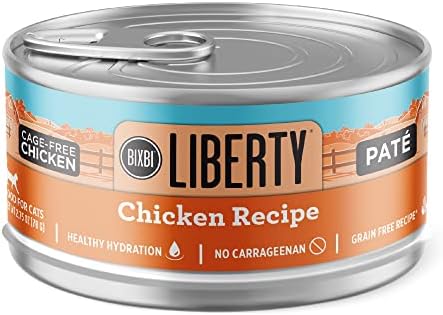 BIXBI Liberty Canned Wet Cat Food - Grain Free, Chicken Pate Recipe, 2.75 Ounce (Pack of 24)