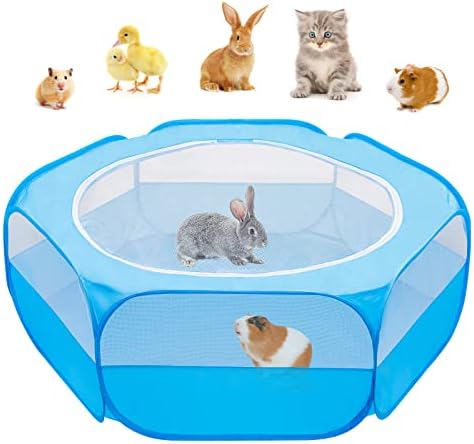 Amakunft Small Animal Pop-Up Playpen with Mesh Cover, 47'' x 23.6'' x 15'' Chicken Brooder Box, Play Pen Indoor Outdoor for Guinea Pigs, Bunny, Rabbits, Ferrets, Chinchillas, Kittens