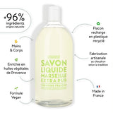 Compagnie de Provence Savon de Marseille Extra Pure Liquid Soap - Verbena - 33.8 fl oz Plastic Bottle Refill