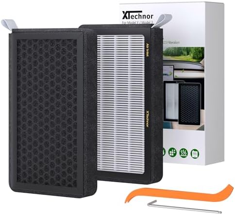 HEPA Air Filter for Model Y Model 3 2016-2025, 2 Pack Cabin Air Filter with Activated Carbon
