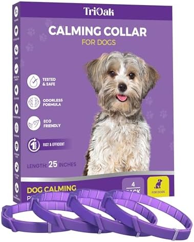 Calming Collar for Dogs: Pheromone-Infused Calming Collar for Dogs - Long-Lasting Calm & Relaxation - Helps Reduce Unwanted Behavior, 4 Pack (Purple)