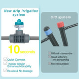 Tivddikun Drip Irrigation System, Garden Watering System with Drip Irrigation Parts New Quick Connector 1/4 inch Blank Distribution Tubing, Watering System for Outdoor Plants