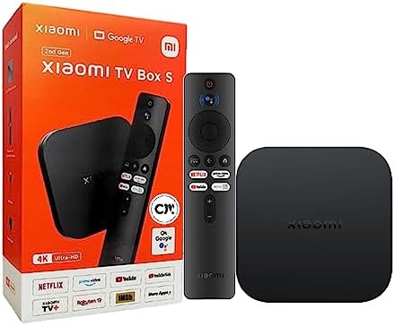 Xiaomi TV Box S (2nd Gen) 4K Ultra HD Streaming Media Player, Google TV Box with 2GB RAM 8GB ROM, 2.4G/5G Dual WiFi, Bluetooth 5.2 & Dolby Audio and DTS-HD, Dolby Vision, HDR10+