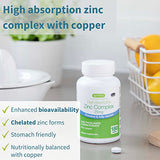 Chelated Zinc Picolinate & Bisglycinate Complex with Copper, 25mg Zinc, 180 Tablets, Clean Label, Zinc for Immune, Skin and Cellular Health, High Absorption, Vegan, Non-GMO, 6 Month Supply, by Igennus
