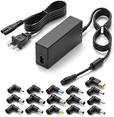 Powseed 65W Universal Laptop Charger for Dell HP Asus Acer Samsung Toshiba Lenovo IBM Sony Gateway Notebook Ultrabook Chromebook, DC Output 15V 16V 18.5V 19V 19.5V 20V Power Adapter Supply Cord 65W