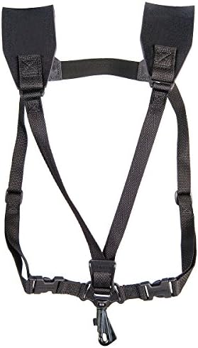 Neotech Saxophone Soft Harness - Regular, Swivel Hook Saxophone Strap - Comfortable Neoprene Sax Harness - Marching Band Essentials, Black