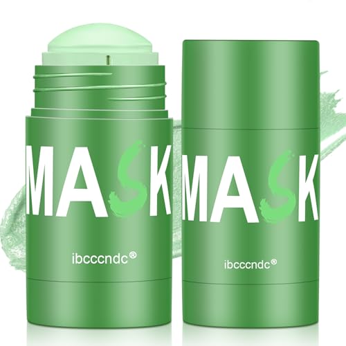 Green Tea Face Mask, Green Mask Stick For Face, 2PCS Deep Cleanse Stick Clay Blackhead Remover Poreless For Purifying, Moisturizing, Oil Control Reduce For All Skin Types