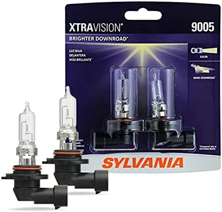 SYLVANIA - 9005 XtraVision Halogen Headlight Bulb - High-Performance Car Headlight - Halogen Light with No Glare - For Automotive - 2 Bulbs