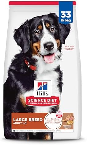 Hill's Science Diet Large Breed, Adult 1-5, Large Breed Premium Nutrition, Dry Dog Food, Lamb & Brown Rice, 33 lb Bag