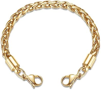 LinnaLove-Stainless Steel Wheat Chain lnterchangeable Medical Alert Bracelets - (Just Chain)