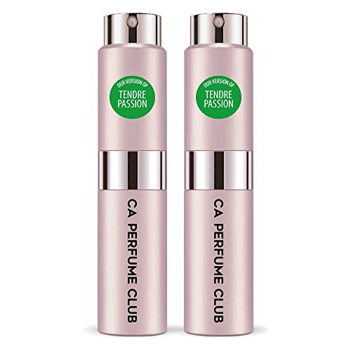 CA Perfume Impression of Christian D. Tendre Passion For Women Replica Version Fragrance Dupes Concentrated Long Lasting Eau de Parfum Spray Refillable Atomizer Bottle 0.27 Fl Oz-X2