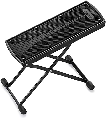 Donner Guitar Foot Stool Adjustable Guitar Leg Rest Step Footstool Black for Classical Guitar Player