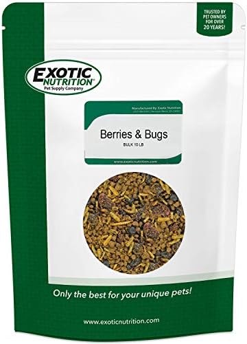 Berries & Bugs (10 lb.) - All Natural High Protein High Fiber Insectivore Diet with Fruit, Gut-Loaded Insects, & Healthy Vitamins - Hedgehogs, Sugar Gliders, Skunks, Opossums & Other Insectivores