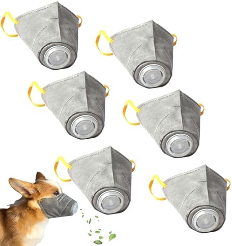 Dog Mask, Reusable Breathable Dog Air Filter Mask, Adjustable Dog Gas Face Mask, Dog Smoke Mask Dog Respirator Mask, Muzzle for Large Dog and Small Dog (6pcs, Small)