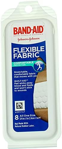 Band-Aid Brand Adhesive Bandages, Flexible Fabric Travel Pack, 8 Count (Pack of 12)