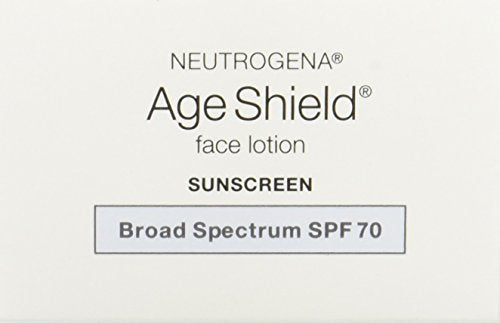 Neutrogena Age Shield Anti-Oxidant Face Lotion Sunscreen with Broad Spectrum SPF 70, Oil-Free & Non-Comedogenic Moisturizing Sunscreen to Prevent Signs of Aging, 3 fl. oz (Pack of 2)