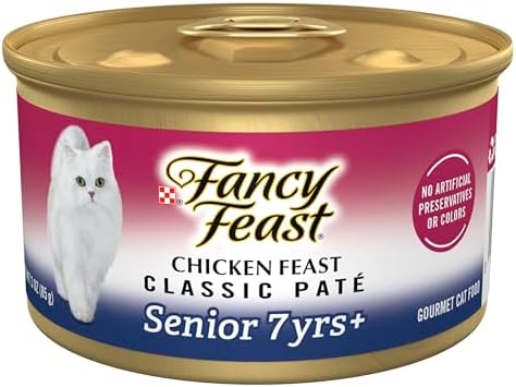 Purina Fancy Feast Wet Senior Cat Food 7 Years Plus Chicken Feast Pate - (Pack of 24) 3 oz. Cans