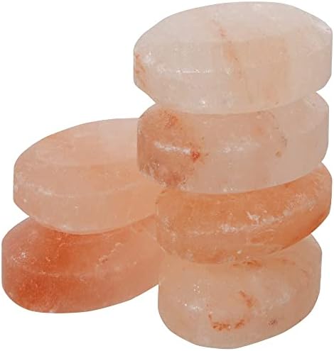 Flat Oval Massage Stone, Pink Crystal Hand-Carved Stone for Massage Therapy, Deodorant and Salt and Sugar Scrubs, 2.5” W x 3.5” L x 1” D (Pack of 6 )