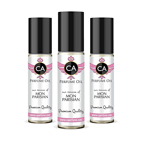 CA Perfume Impression of Yves S. Lauren Mon Parisian For Women Replica Fragrance Body Oil Dupes Alcohol-Free Essential Aromatherapy Sample Travel Size Concentrated Long Lasting Roll-On 0.3 Fl Oz-X3