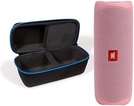JBL Flip 5 (Pink) + Bundle with divvi! Protective Hardshell Case