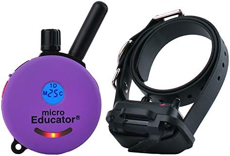 Educator E-Collar Humane Dog Training Collar with Remote, 100 Safe Tapping Stimulation Levels, Night Light, Waterproof, Rechargeable, 1/3 Mile 1 Small Dog, Purple