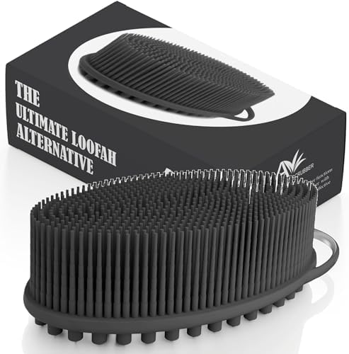 Avilana Silicone Body Scrubber – Dual-Sided Silicone Loofah for Shower, Body Scrubber for Men & Women, Gentle Loofa Alternative, Easy-to-Clean Silicone Body Scrubber Exfoliator