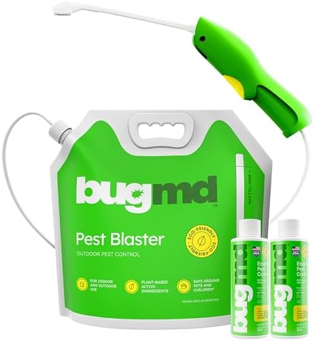 BugMD Blaster Kit - 2 Pack Pest Control Essential Oil Concentrates 3.7 oz and 1 Pest Blaster - Plant-Powered Bug Spray for Home, Insect Killer, Ant Killer for House, Flea Spray for Home, Roach Spray
