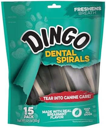 Dingo Dental Spirals With Real Parsley Flavor For Dogs, 360 Ct