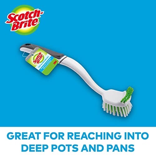 Scotch-Brite Pot and Pan Brush, Dish Brush for Cleaning Kitchen and Household, Dish Brushes Safe for Cookware and More, 4 Dish Brushes