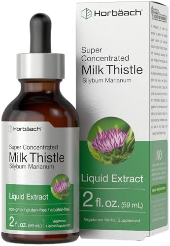 Horbäach Milk Thistle Extract Liquid | 2 fl oz | Alcohol Free | Vegetarian, Non-GMO & Gluten Free Supplement