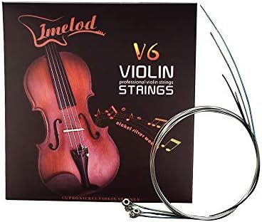 Imelod Violin strings Universal Full Set (G-D-A-E) violin Fiddle String Strings Steel Core Nickel-silver Wound with Nickel-plated Ball End for 4/4 3/4 1/2 1/4 Violins